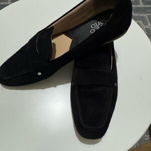 Franco Sarto Black Suede Loafers